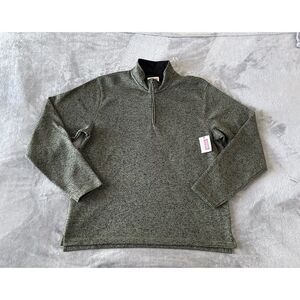 Wrangler Authentics 1/4 Zip Fleece Sweater Pullover Mens Size Large Green New